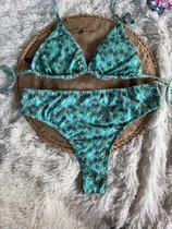 Bikini Estampada Tiro Alto