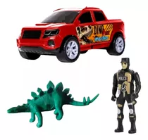 Kit Aventura Carro + Soldado + Dinossauro 