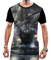 Camisa Camiseta Navio Pirata Alto Mar Veleiro Caravela Hd 7