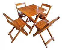 Conjunto Jogo De Mesa 70x70 C/4 Cadeiras Bar Restaurante Mel