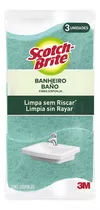 Esponja Scotch-brite Banheiro Não Risca De Espuma De Poliuretano Pacote X 3