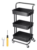 Carrito Auxiliar Organizador Multi-usos 3 Niveles Ruedas 360