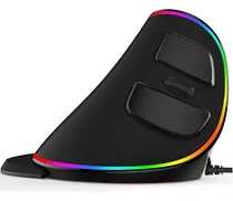 Mouse Vertical Delux  Ergonomic Series M618plus Rgb Black