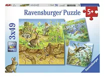 Puzzle Ravensburger Animals 3 X 49 Peças Para Crianças