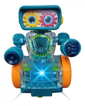 Brinquedo Robô Luz E Som Sistema Automático Bate E Volta 