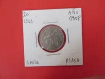 Antigua Moneda Chile 20 Centavos De Plata Año 1908