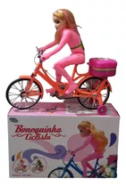 Boneca Na Bicicleta Passeio Diversão Muda De Direção Luzes