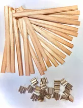 20 Pabilos Madera 10 Mm Ancho Dobles Para Velas Monte Vitro