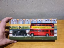 Black Taxi E Ônibus Double Decker London Harrods 1:64