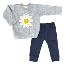 Conjunto Bebe Frisado Buzo Y Pantalon Con Puño Nena