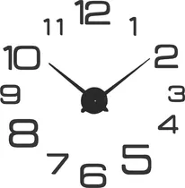 Reloj De Pared Deco Moderna B3 Madera Calada 40cm Negro 