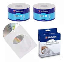 100 Discos Cd-r Verbatim 52x 700mb Con Sobre Papel