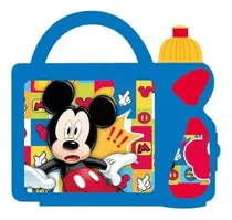 Lochera / Porta Sandwich Mickey Mouse + Botella De Agua Color Azul