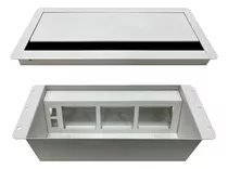 Tapa Pasacables Aluminio + Caja De Conexión Escritorio