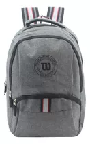 Mochila Wilson Porta Notebook Urbana Gym Reforzada Deportes Color Gris Diseño De La Tela Liso