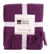 Krea Manta Decorativa Mohair 125x150 Cm Violeta Con Flecos