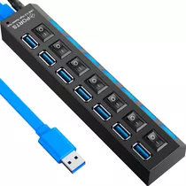 Hub Usb 3.0  Régua Com 7 Portas Cabo Extensor Adaptador Hd