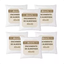 Enchimento Para Almofada Kit 6 Refis 40x40 Fibra Siliconada