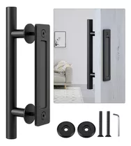 30cm Manilla Tirador Para Puerta Estilo Granero, Color Negro