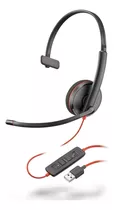 Fone De Ouvido On-ear Gamer Poly Blackwire 3200 Series C3210 Usb-a Preto