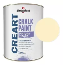 Pintura A La Tiza Creart Chalk Sinteplast X 1 L / Camino 1 Color Crema