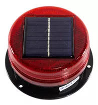 Baliza Led Con Panel Solar Y Batería Recargable Nl-s006 Roja