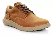 Cat Zapato De Hombre Cuero Engrasado Livianos Camber Gri