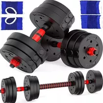 Kit Pesas Ejercicio Juego Mancuernas Barra Set 20kg Gym Fit