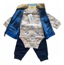 Carters Conjunto Set 3 Piezaspolar Chaleco  Con Pantalón.