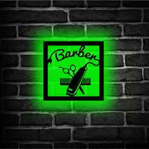 Cuadro Retroiluminado Led Barber Barberia Peluquería