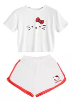 Conjunto Blanco - Short Y Top De Hello Kitty