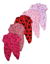 Kit 5 Macacão De Bebe Inverno Soft Estampado Menino Menina