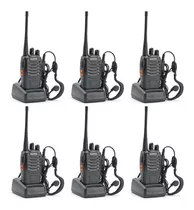 Kit 6 Handy Baofeng Radio Walkie Talkie Bf888s 16ch Uhf + Auricular Manos Libres