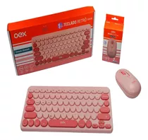 Teclado Bluetooth Retrô Rosa, Abnt2, Tc510 , Oex