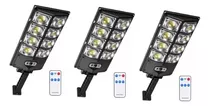 Pack X3 Foco Luminaria Para Pared Exterior Led Solar 400w 