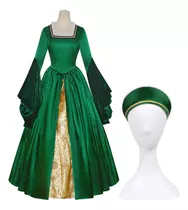 Vestido Verde De Ana Bolena, Disfraz De Tudor, Reina Isabel,
