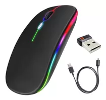 Mouse Sem Fio Para Notebook Bluetooth Recarregável Led Rgb