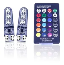 Luz Led Cola De Pez Dos Unid T10  Rgb Con Control Remoto 