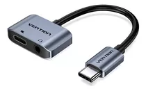 Adaptador De Cargador Dual Para Teléfono Android Vention, Color Gris