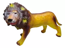 Brinquedo Leão Borracha Animal Savana Africana Grande 30 Cm