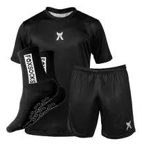 Kit Deportivo Remera + Short + 2 Packs De Medias Negro Tifox