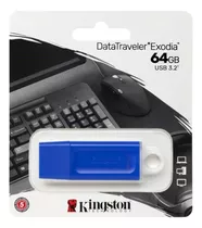 Memoria Flash Usb Kingston De 64 Gb 3.2 Exodia Color Azul