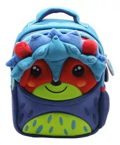 Mochila Espalda Animalito Para Jardín 11'' Fl210 Funny Land Color Azul Diseño De La Tela Liso