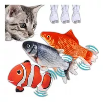 Brinquedo Peixe Elétrico Se Mexe Pet Para Gato Interativo Cor Variadas