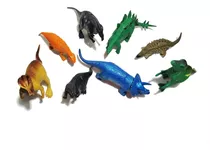 Kit 8 Dinossauros Brinquedos Dino Borracha Inmetro Promoção