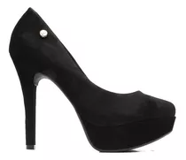 Zapatos Vizzano Mujer Plataforma Negro Nobuk Nice Glam