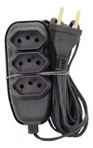 Régua Extensão Elétrica 2 Metro Tripolar Entrada 3 Pinos Cor Preto 127v/220v