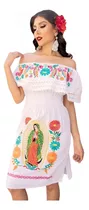 Vestido Campesino Artesanal Bordado Virgen De Guadalupe