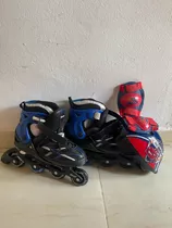 Patines Con Su Casco Y Rodilleras