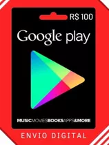 Gift Card Google Play Store R$ 100 Reais Android